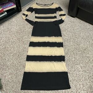 Sheer panel maxi dress